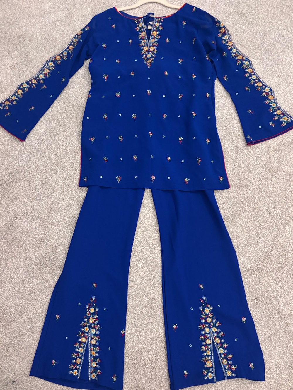 Royal Blue Embroidered Two-Piece, party, Rakhsha Bandhan, Diwali